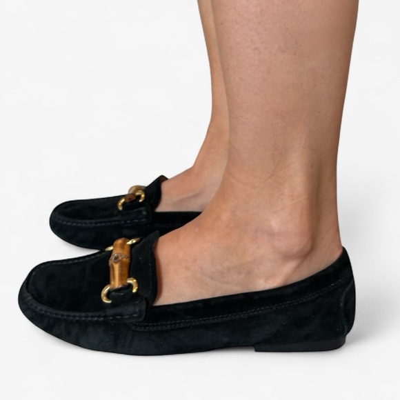 Plaza Too Made in Italy Bamboo Horsebit Loafer Suede Flat - Picture 2 of 12
